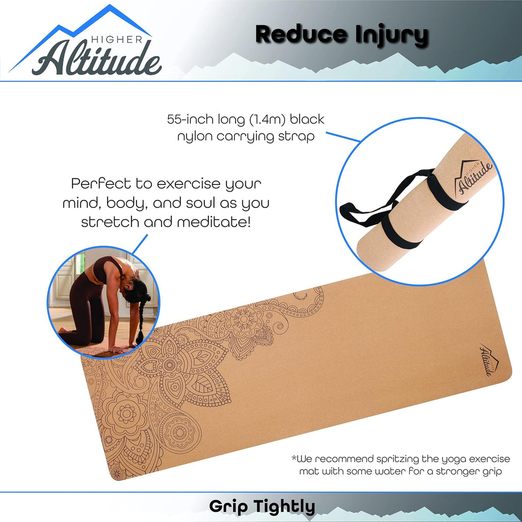 72 x 24in Cork Exercise Mat with Rubber Padding V3198