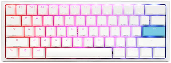 Pure White RGB LED 60% Double Shot PBT Mechanical Keyboard Z639