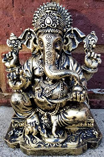 6.25" Multicolor Antique Finish Ganesh Statue D4121