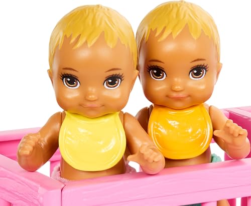 Skipper Doll & Nursery Playset with Accessories, Includes Twin Baby Dolls, 1 Crib, 1 Swing, 1 See-Saw U406045