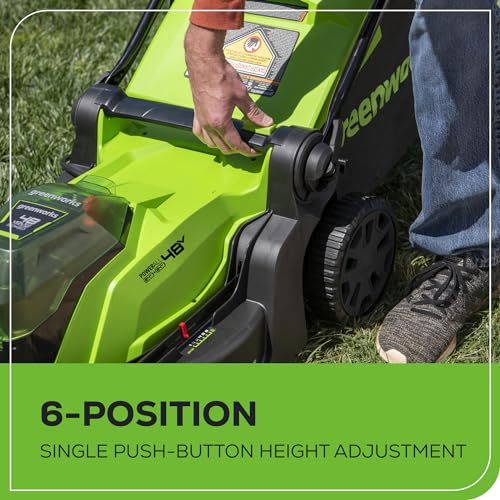 48V 17" Brushless Cordless Push Lawn Mower with 4.0Ah Batteries and Dual Port Rapid Charger D79665