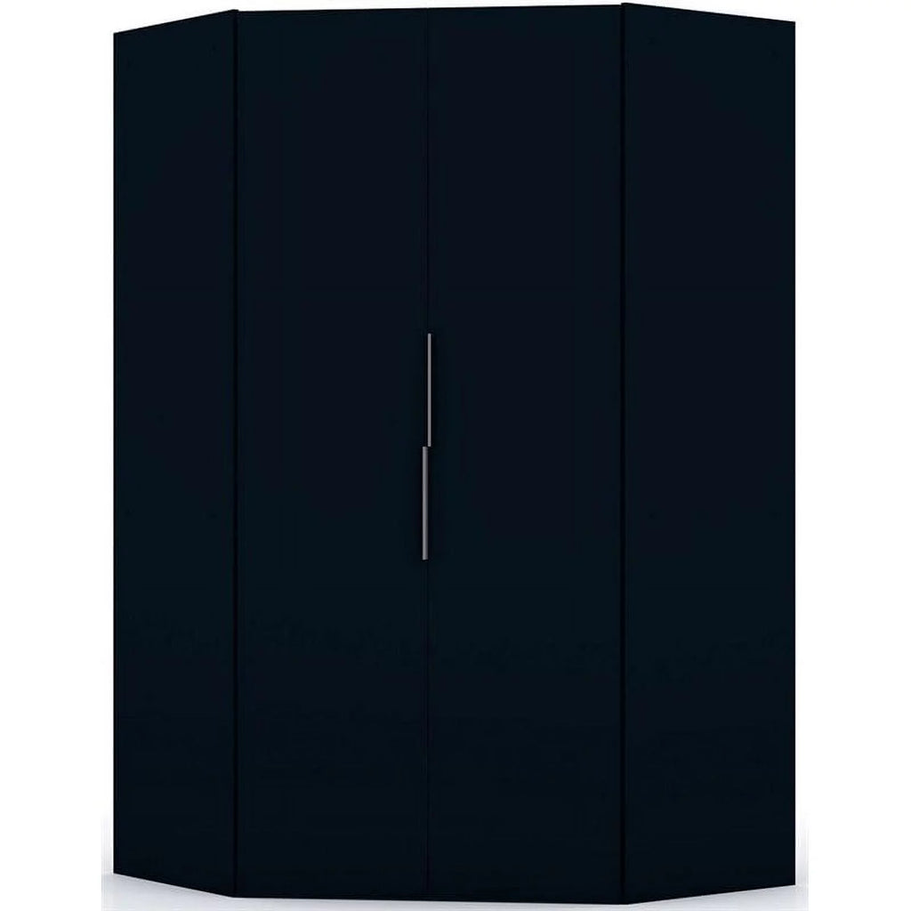 Midnight Blue Wood Corner Wardrobe Closet L7894