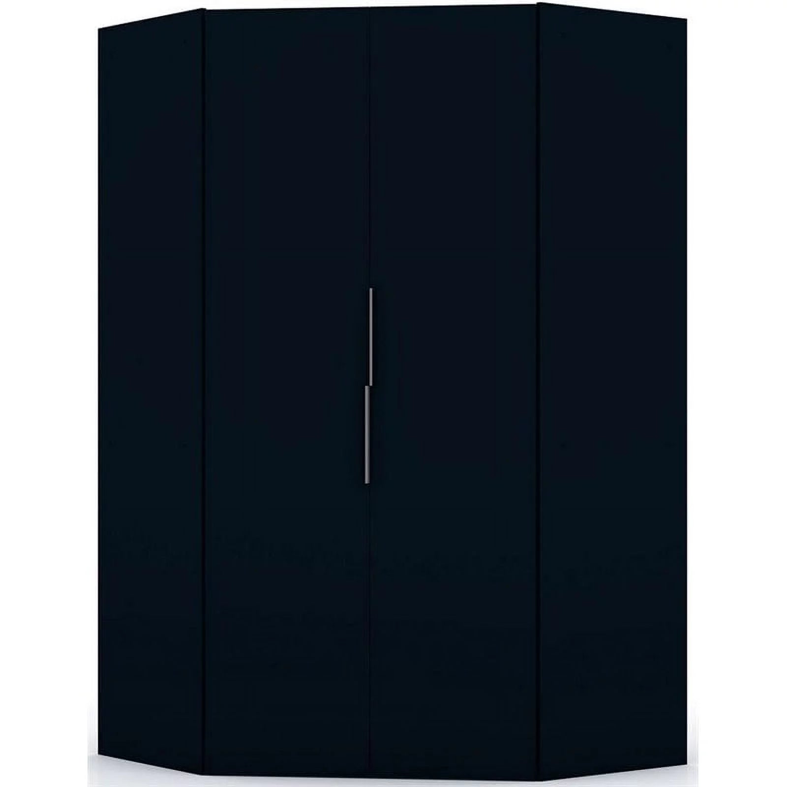 Midnight Blue Wood Corner Wardrobe Closet L7894