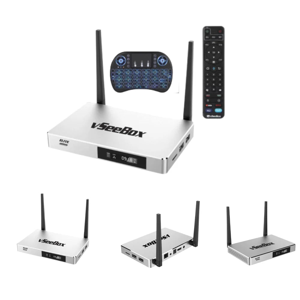 Smart Android TV Box with Voice Remote Control, Backlit Mini Keyboard and 8K HDMI Cable (4G RAM+ 128G ROM) K2533