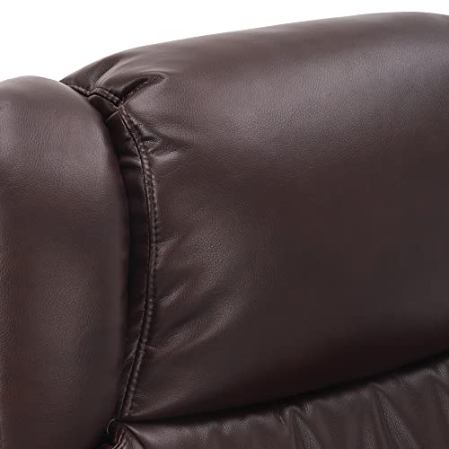 Grey Faux Leather Swivel Recliner with Ottoman Y43894