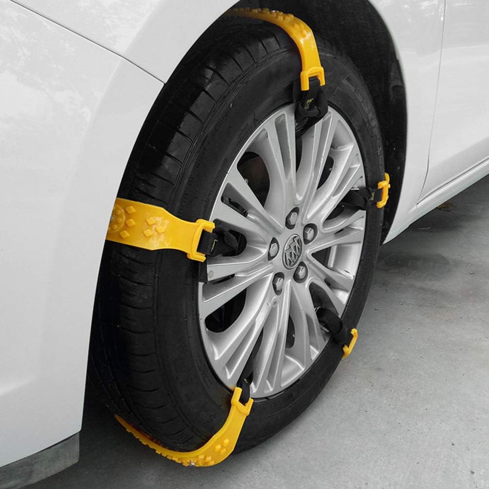 10Pcs Car Snow Chains Yellow Pack of 2 P3824