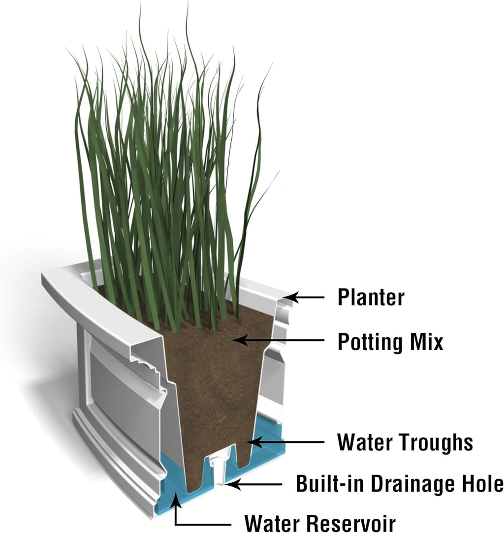 White 48in L x 11.5in W x 10in H Polyethylene Window Box V38068
