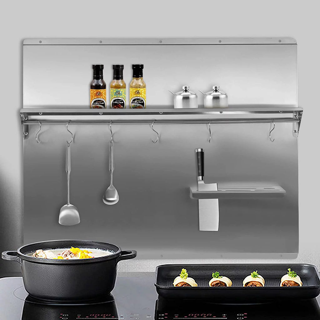Stainless Steel Backsplash with Shelf (36x 29.5 Inch) B557916
