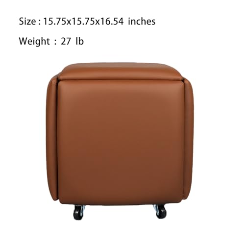 Leather Nesting Ottoman Cube Chair with Wheels P752