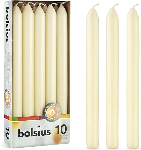 Ivory 9 Inch Unscented Straight Taper Candle Set I6353