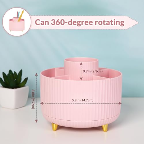 360 Degree Rotating Desk Organizer with 5 Slots (Bean Green) L9009
