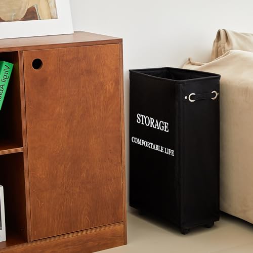 Beige 50L Collapsible Rolling Laundry Hamper N97587