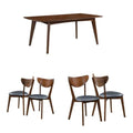5 Piece Dining Table and 4-Chair Set in Dark Walnut T79267