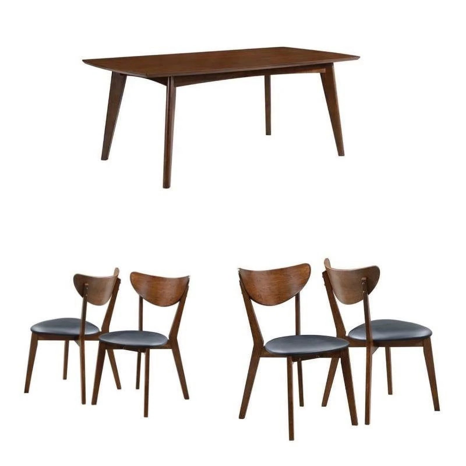 5 Piece Dining Table and 4-Chair Set in Dark Walnut T79267