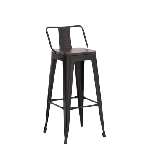 Distressed White 30 Inch Metal Bar Stools Set of 4 K3604