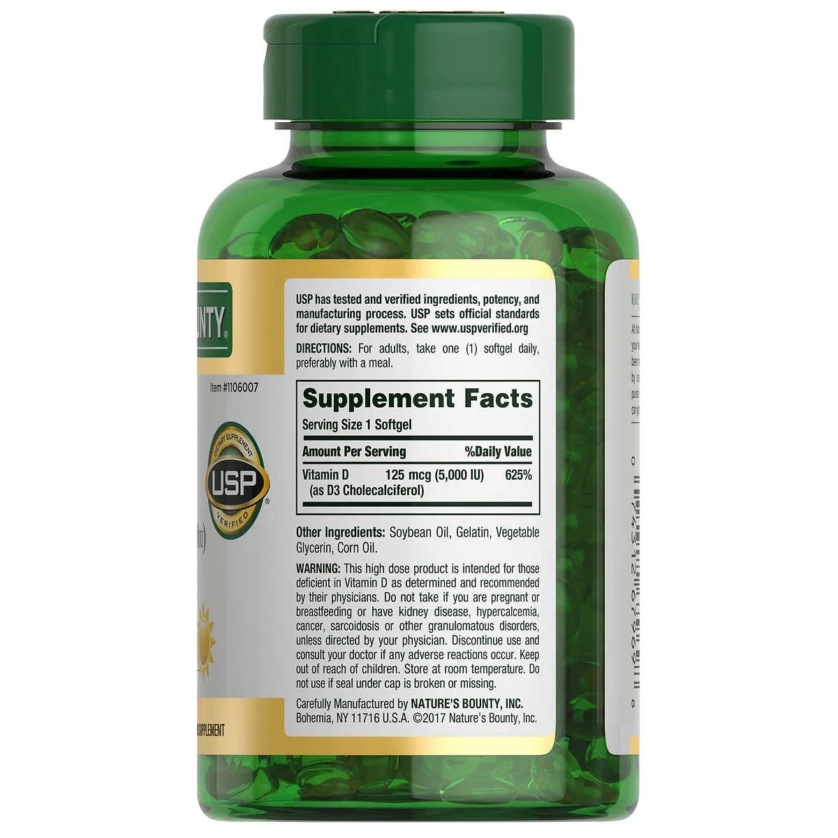 2 Pack Vitamin D3 125 mcg 400 Softgels G67410