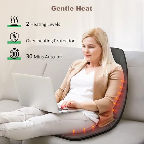 Vibration Back Massager with Heat, 10 Vibration Motors & 2 Heating Levels S91602