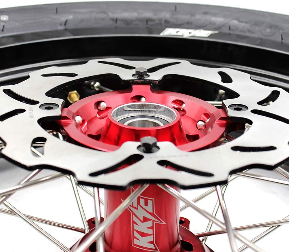 Red Hub Supermoto Wheels with CST Tires P730