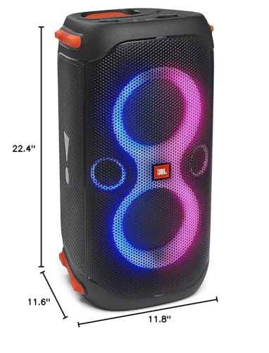 Black Portable Party Speaker with Built-in Lights E14446