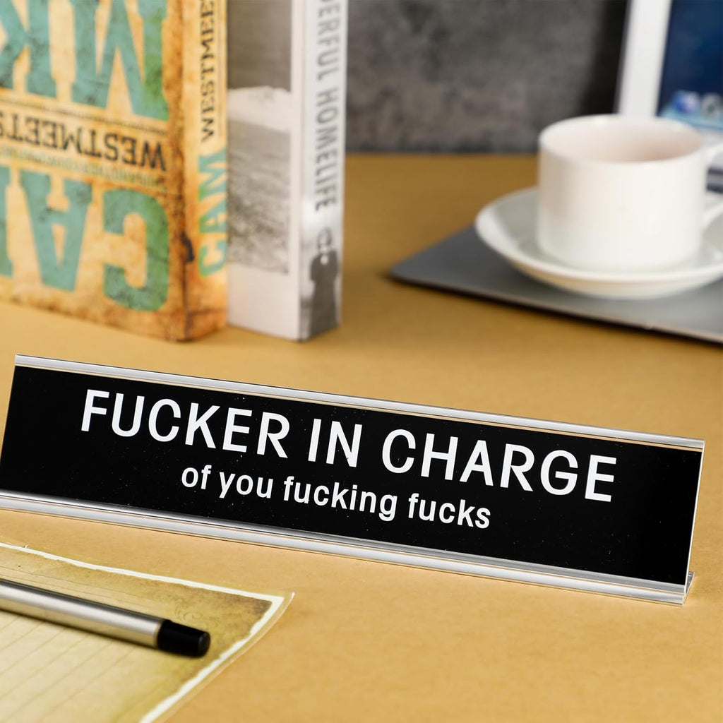 Black Desk Plaque 10 x 2 Inch U62511