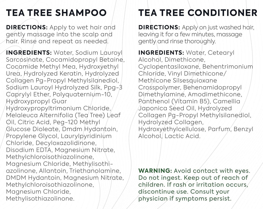 Tea Tree Oil Shampoo and Conditioner Set T7901