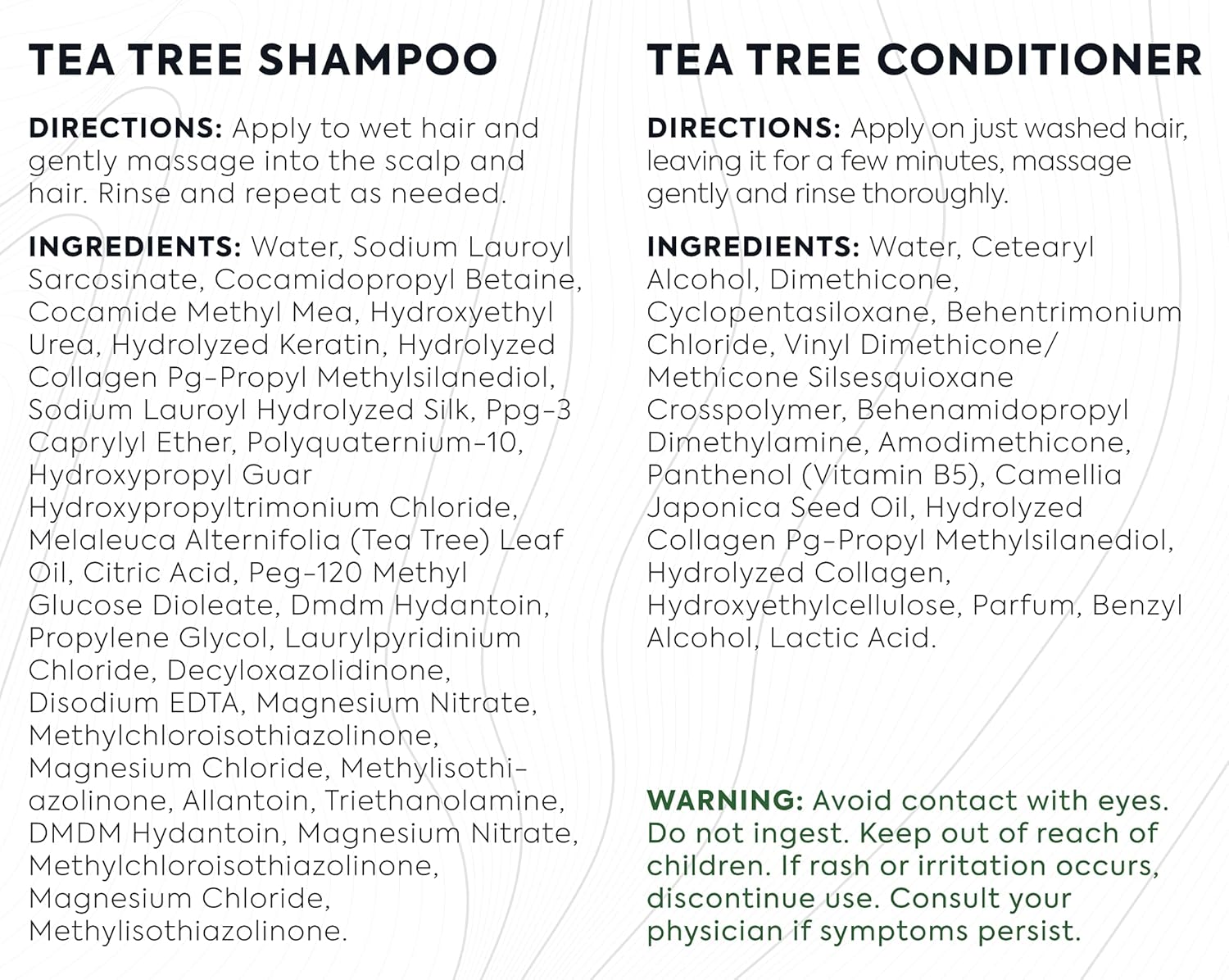 Tea Tree Oil Shampoo and Conditioner Set T7901