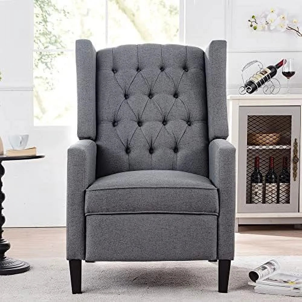 Beige Fabric Push Back Recliner Chair L845487