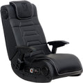 Black Leather Vibrating Floor Gaming Chair with Headrest Z23499