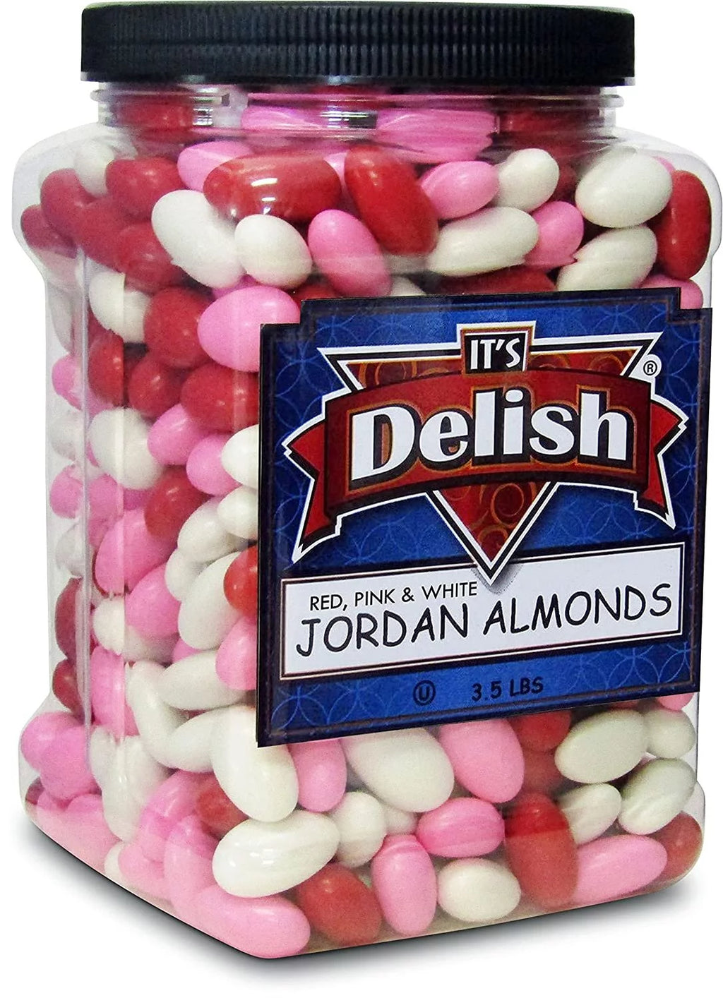 Red Pink & White Jordan Almonds Mix, 3.5 LBS Jumbo Container Q5567