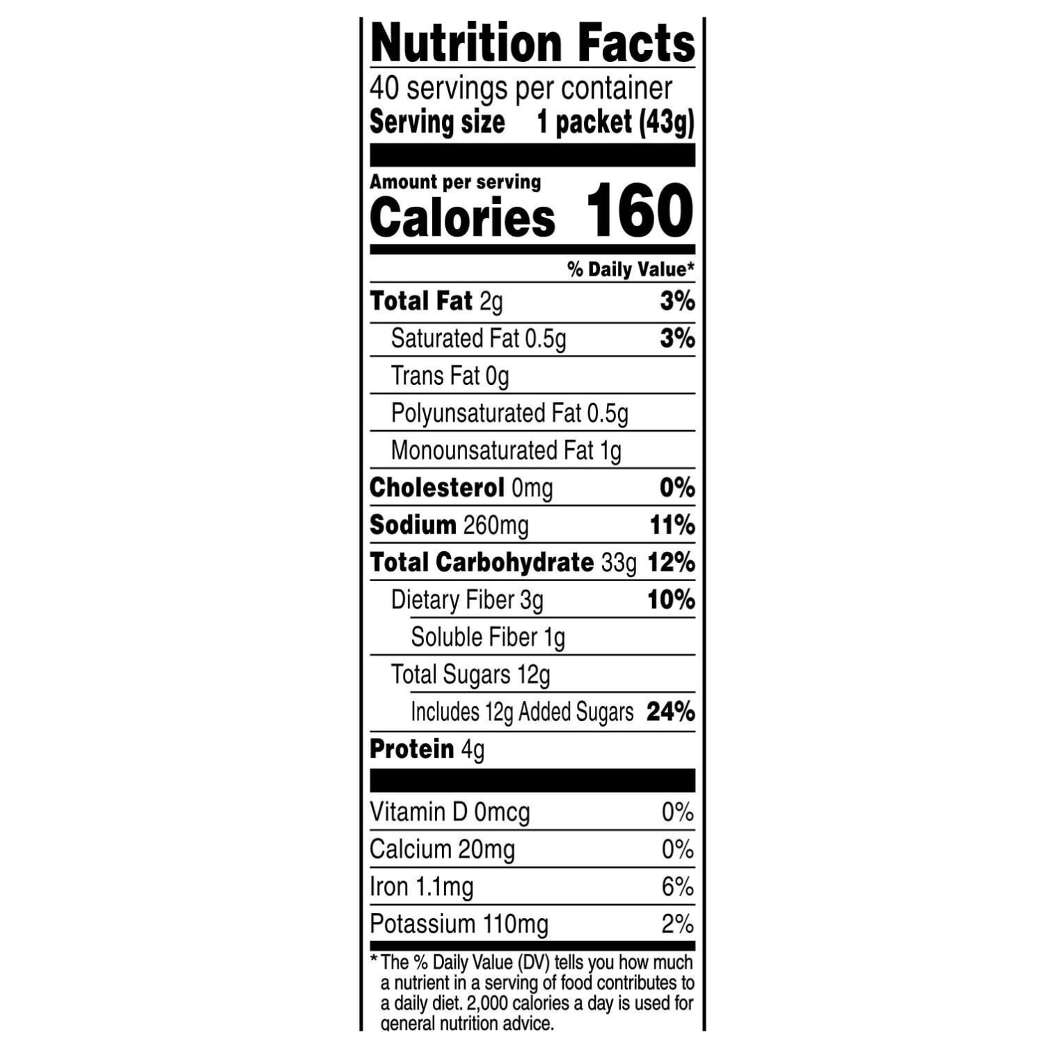 Maple & Brown Sugar Instant Oatmeal, 1.51 Ounce (Pack of 40) F967
