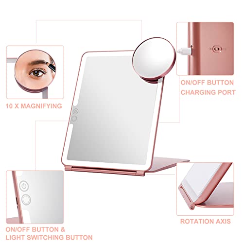 Foldable Double Sided Tabletop Mirror 10 X and 1X Q45388