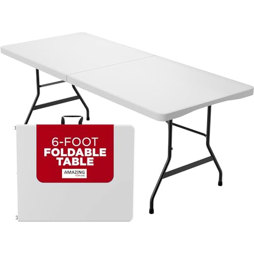 White Plastic 6ft Folding Table D622197