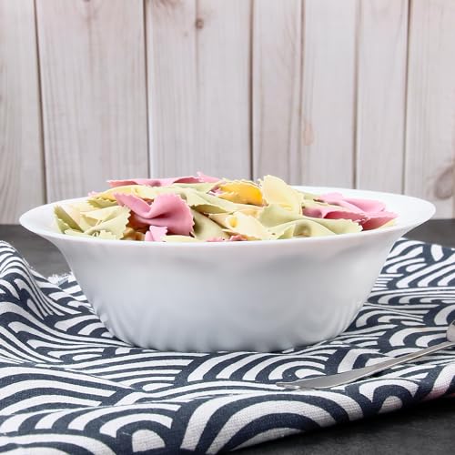 20 OZ Tempered Glass White Soup Bowls Set of 8 F1595