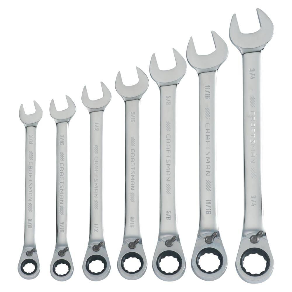 7 PC SAE Reversible Ratcheting Wrench Set W1444