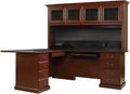 L-Shaped Desk with Hutch, Classic Cherry T781
