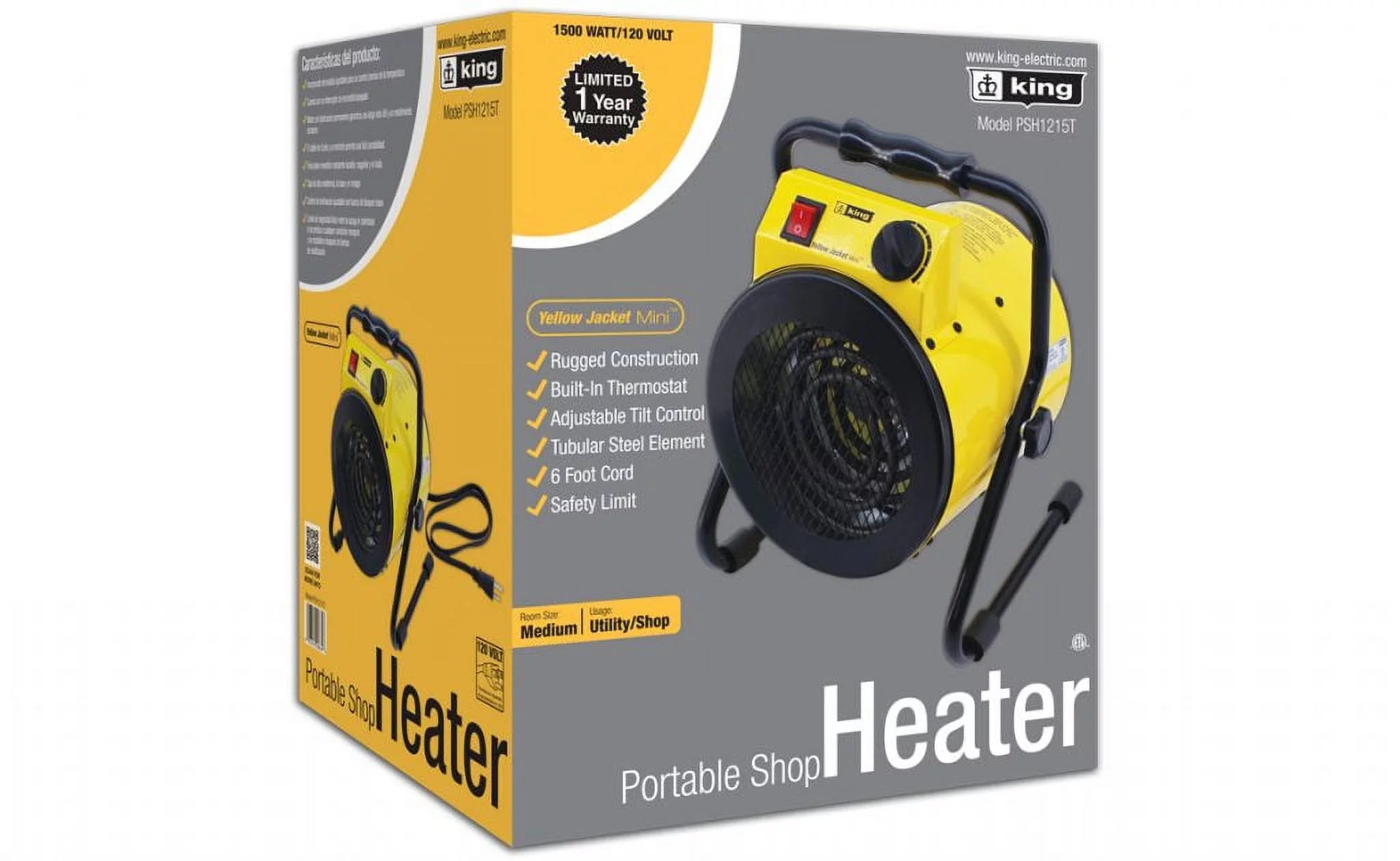 Portable Heater, 1500W, Yellow D138
