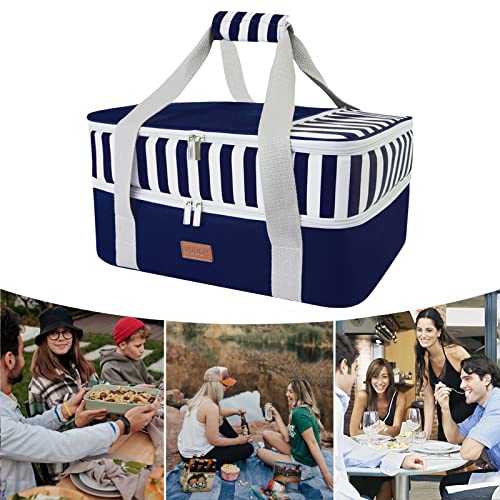 Blue Double Insulated Casserole Carrier Bag X6037