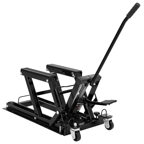 1500 LBS Capacity Steel Motorcycle Lift Jack with Wheels E943580