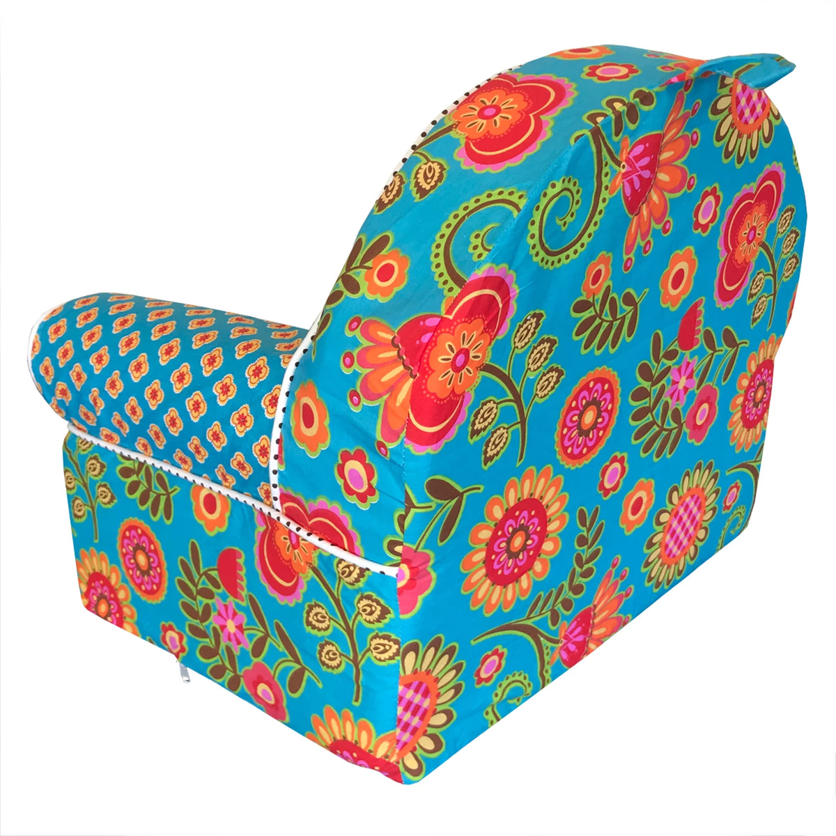 Turquoise Orange Multi Color Floral Dot Foam Chair D772