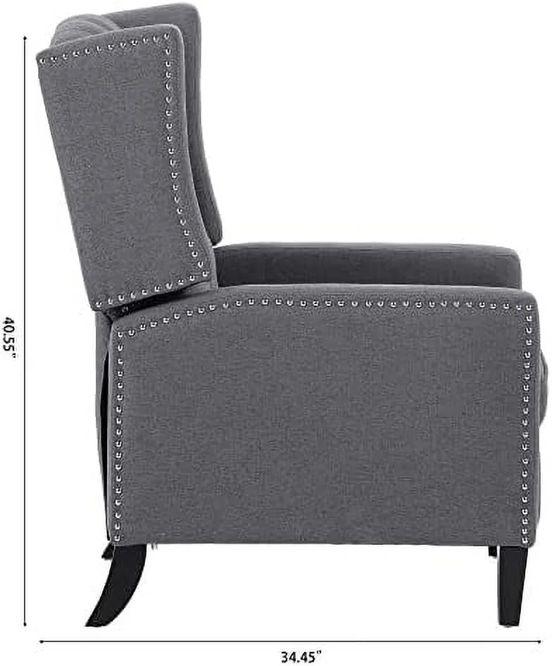 Beige Fabric Push Back Recliner Chair L845487