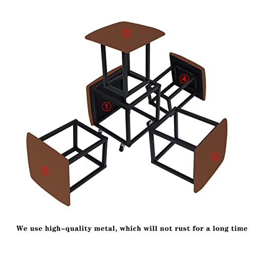 Leather Nesting Ottoman Cube Chair with Wheels P752