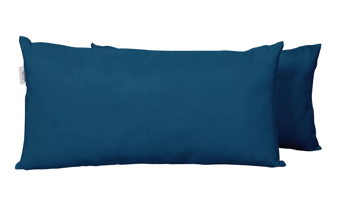 Navy Blue Set of 2 Polyester Lumbar Throw Pillow Q30145