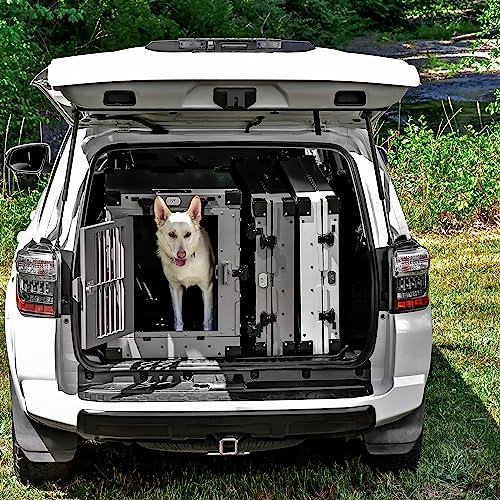 Medium Black Aluminum Dog Crate W4010