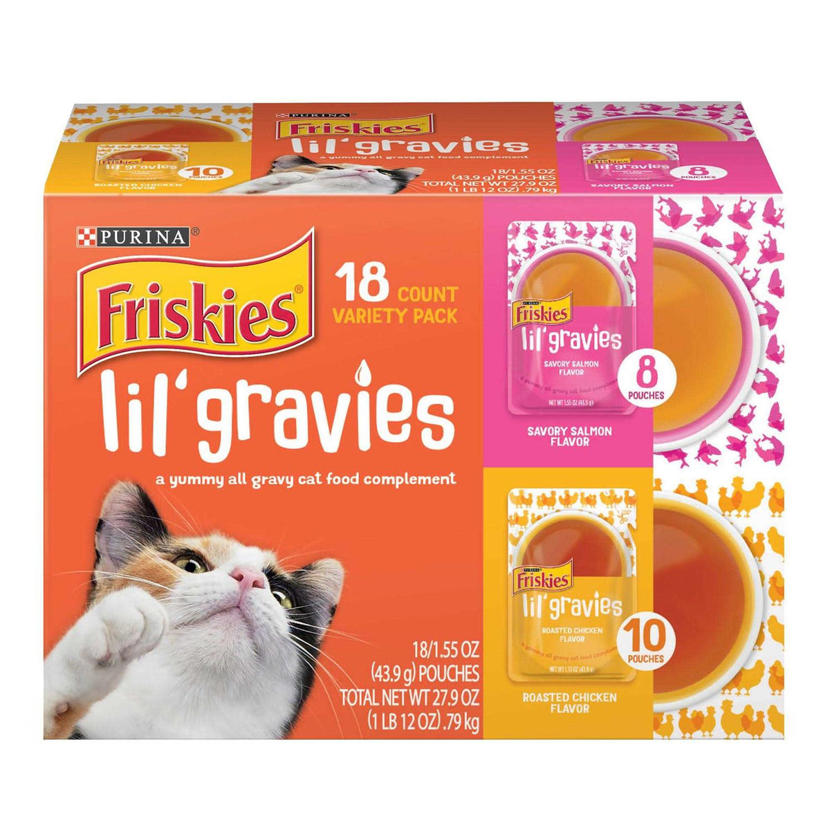 Lil' Gravies Variety Pack Cat Food Complement, 1.55-oz pouch, case of 18 N415