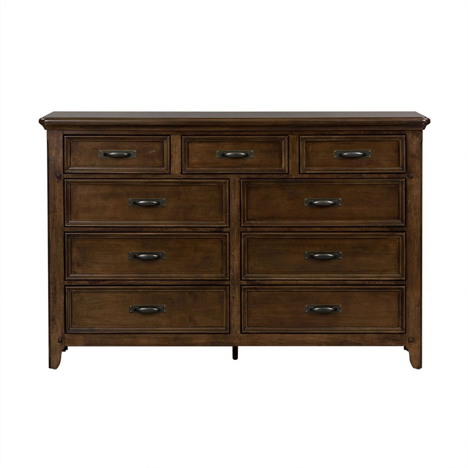 Queen Panel Bed and 9 Drawer Dresser G18072