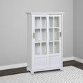 White Bookcase with Sliding Glass Doors H32201