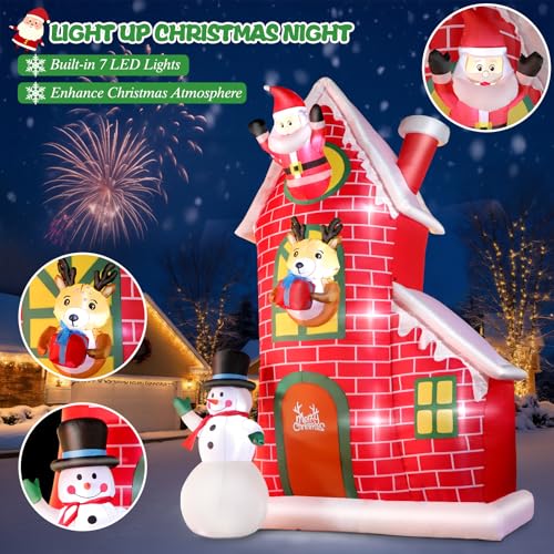 8 FT Blow Up Santa Claus with Gifts Bag Outdoor Decorations O15278