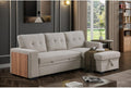 Light Gray Polyester Fabric L-Shaped Sleeper Sectional Sofa Bed E597