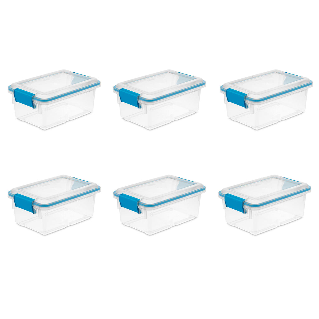 7.5 Quart Clear Plastic Storage Box with Lid (6 Pack) Q88815
