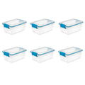7.5 Quart Clear Plastic Storage Box with Lid (6 Pack) Q88815